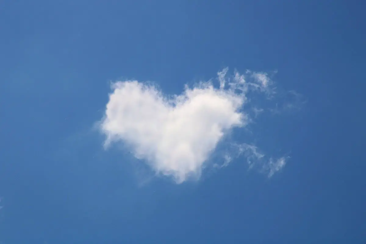 Heart shaped cloud - the earth says thank you for living eco-friendly lifestyle