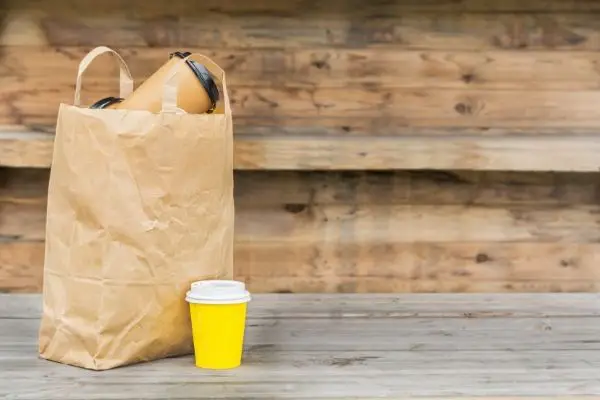 Paper bag used as garbage bag