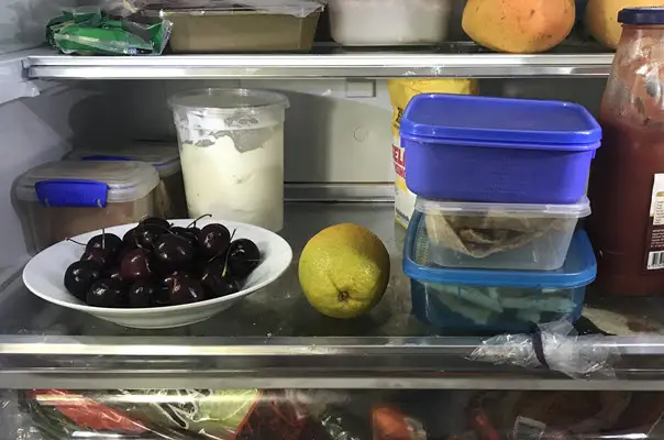 food scraps in the fridge