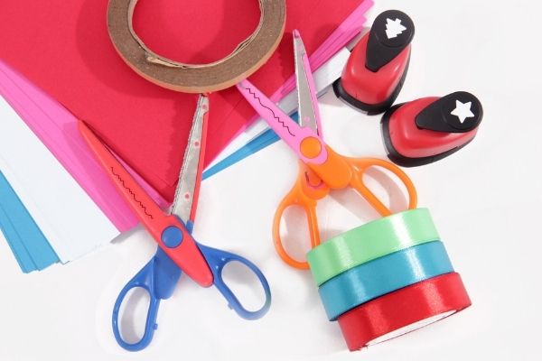 Tools for making party hats and goodie bags for childrens party
