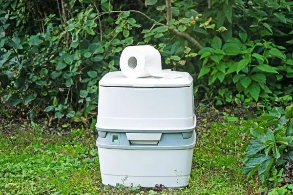 portable toilet outdoors