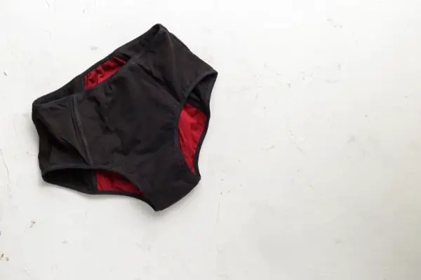 black and red period underwear