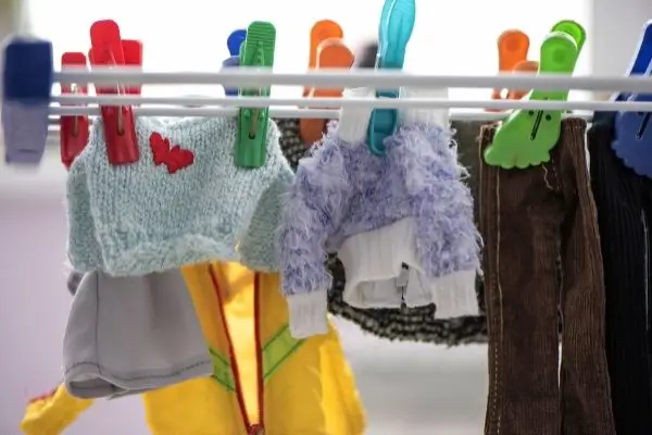 Collectible Dolls Clothes Hanging Out To Dry