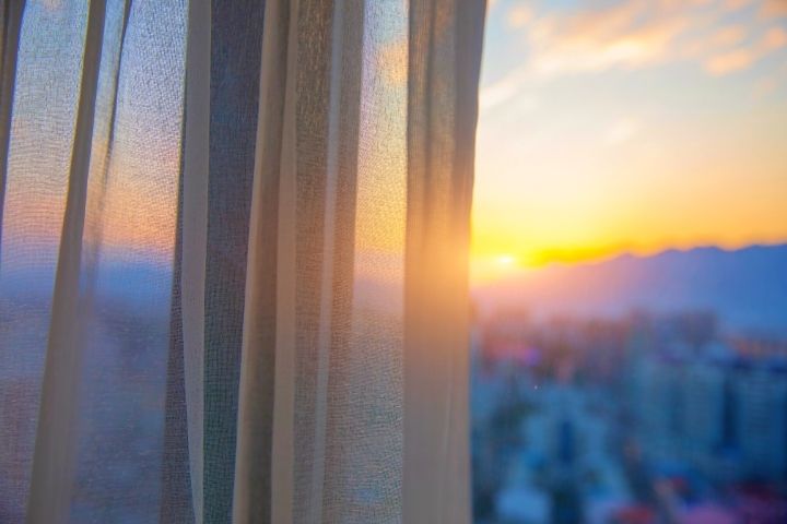 Light Filtering Curtains And Sunset