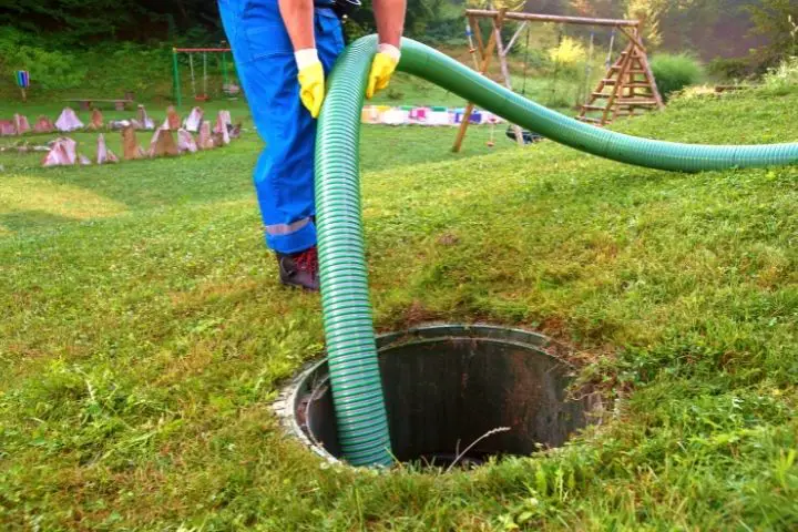 Professional Is Emptying Septic Tank