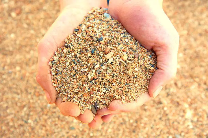 Coarse Sand In Hands