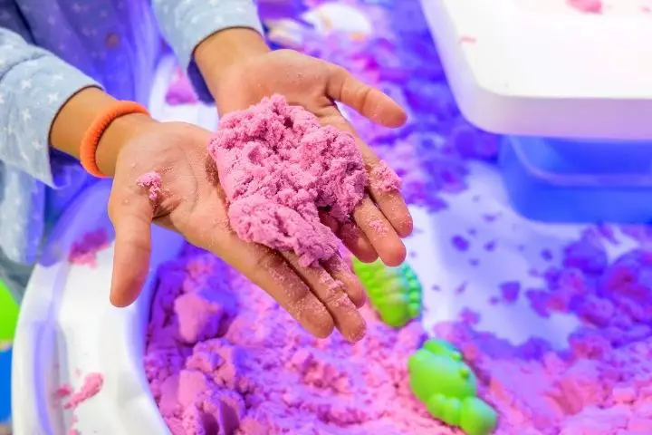 Kinetic Sand In Boys Hands