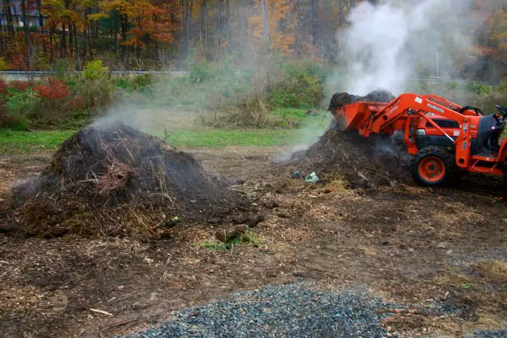 Flipping Hot Compost Pile