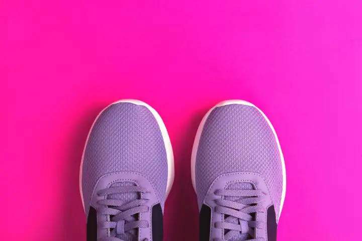 Sneakers On A Purple Background