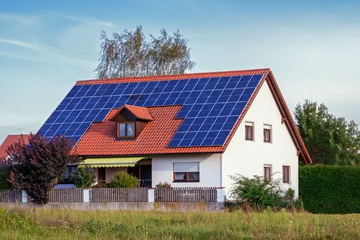 Solar Panels On A House Roof
