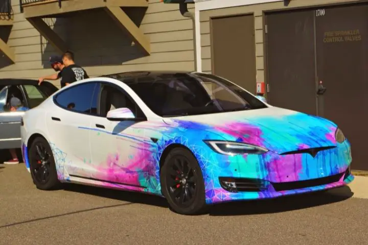 Wrapped Tesla
