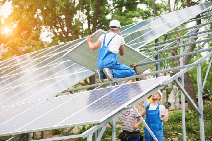 Men Installing Solar Panel