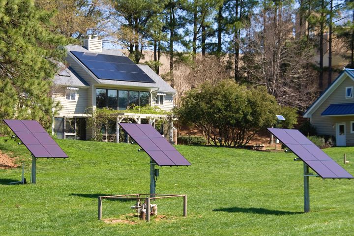 Solar Panels Next To A House