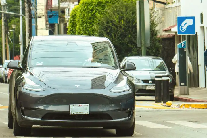 Tesla On A Road