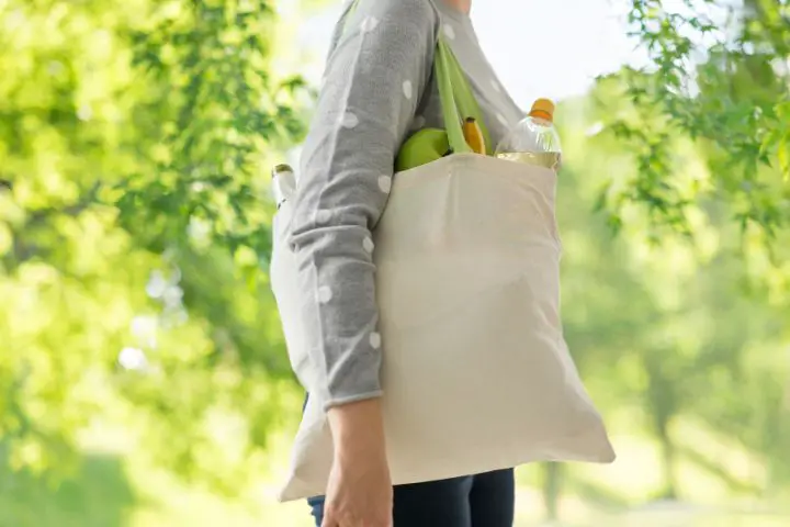 Woman Carrying Reusable Shopping Bag