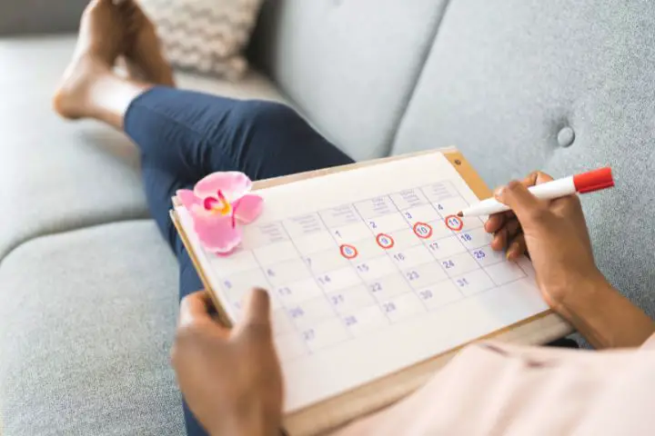 A Girl With A Calendar Marks The Days Of Menstruation
