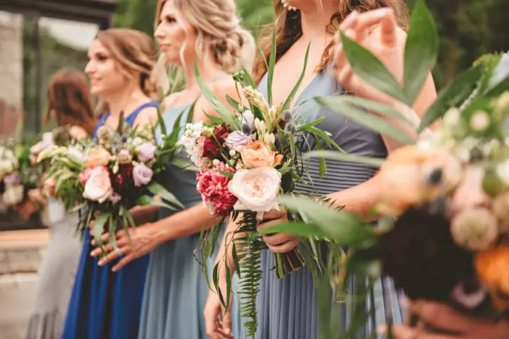 Women With Flowers On Wedding