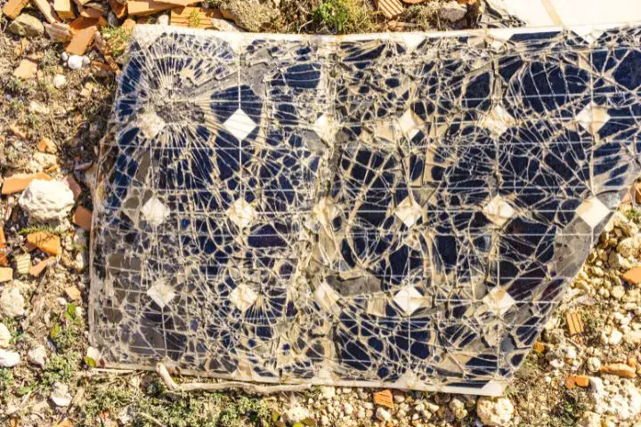 Damaged Solar Photovoltaic Panel